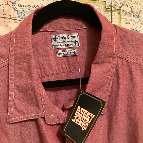 Lucky Brand XXL Red Chambray Shirt - Picture 2 of 6